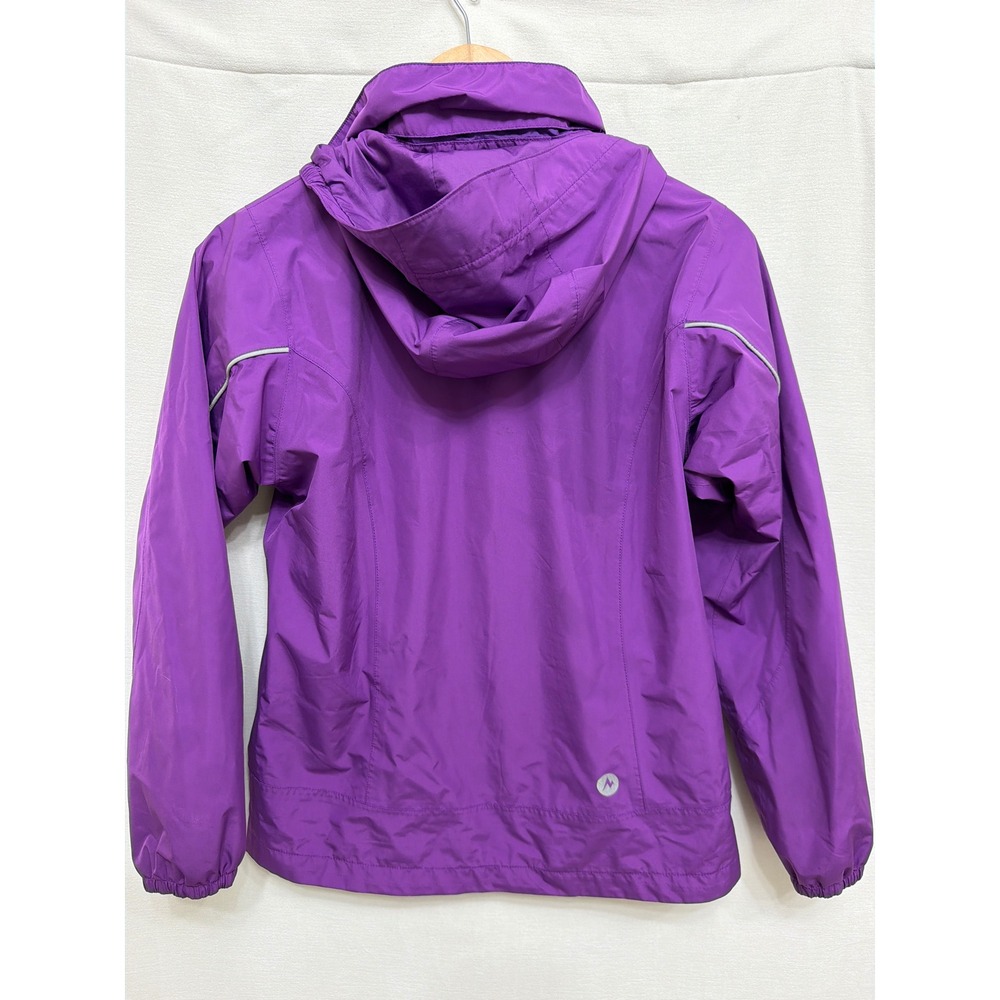Marmot Girls Large Purple Hooded Rain Jacket J45960 Waterproof Outdoor - Picture 10 of 10